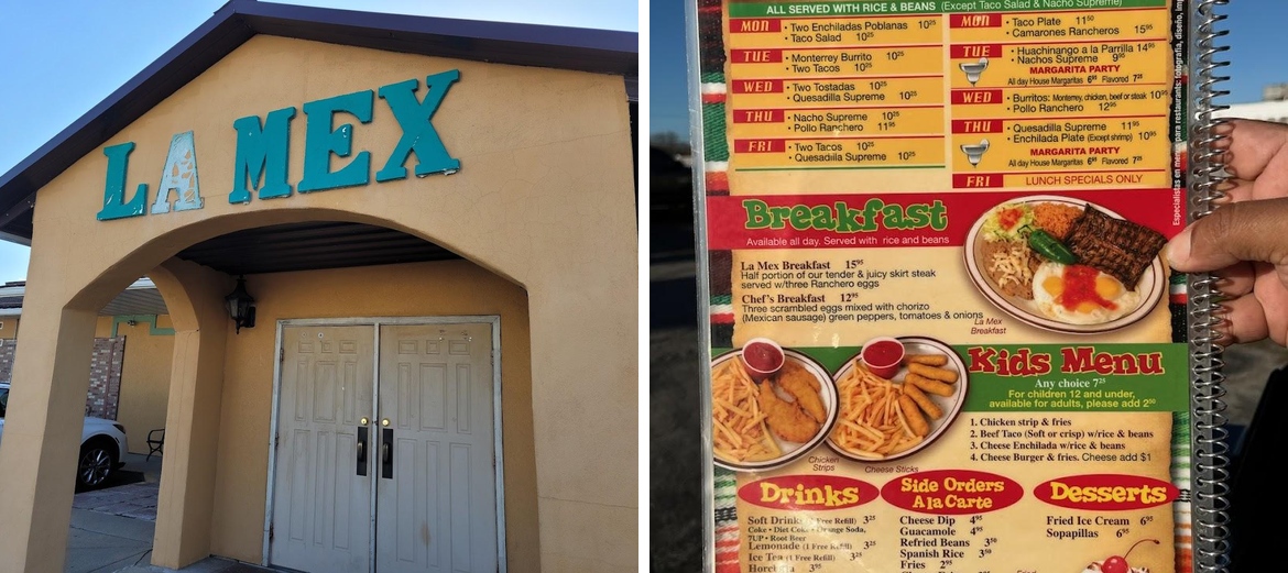 La Mex Menu